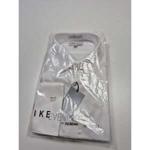 Ike Behar Dress Shirt Mens 18 32/33 White Twill Evening Spread Collar Formal